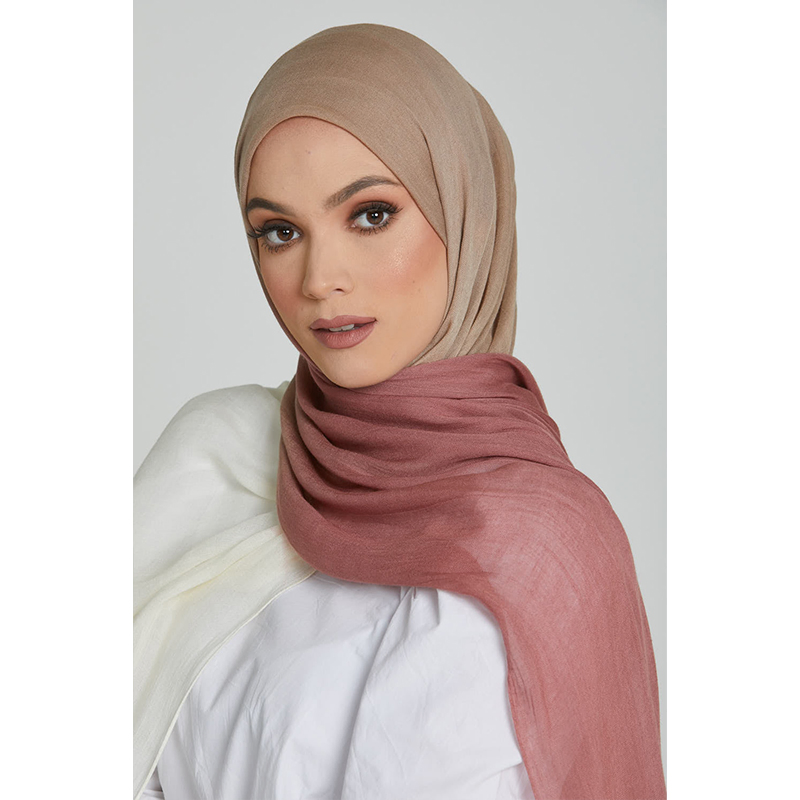 Custom Muslim High Quality Gradient Color Soft Hijab Modest Fashion Ombre Hijab
