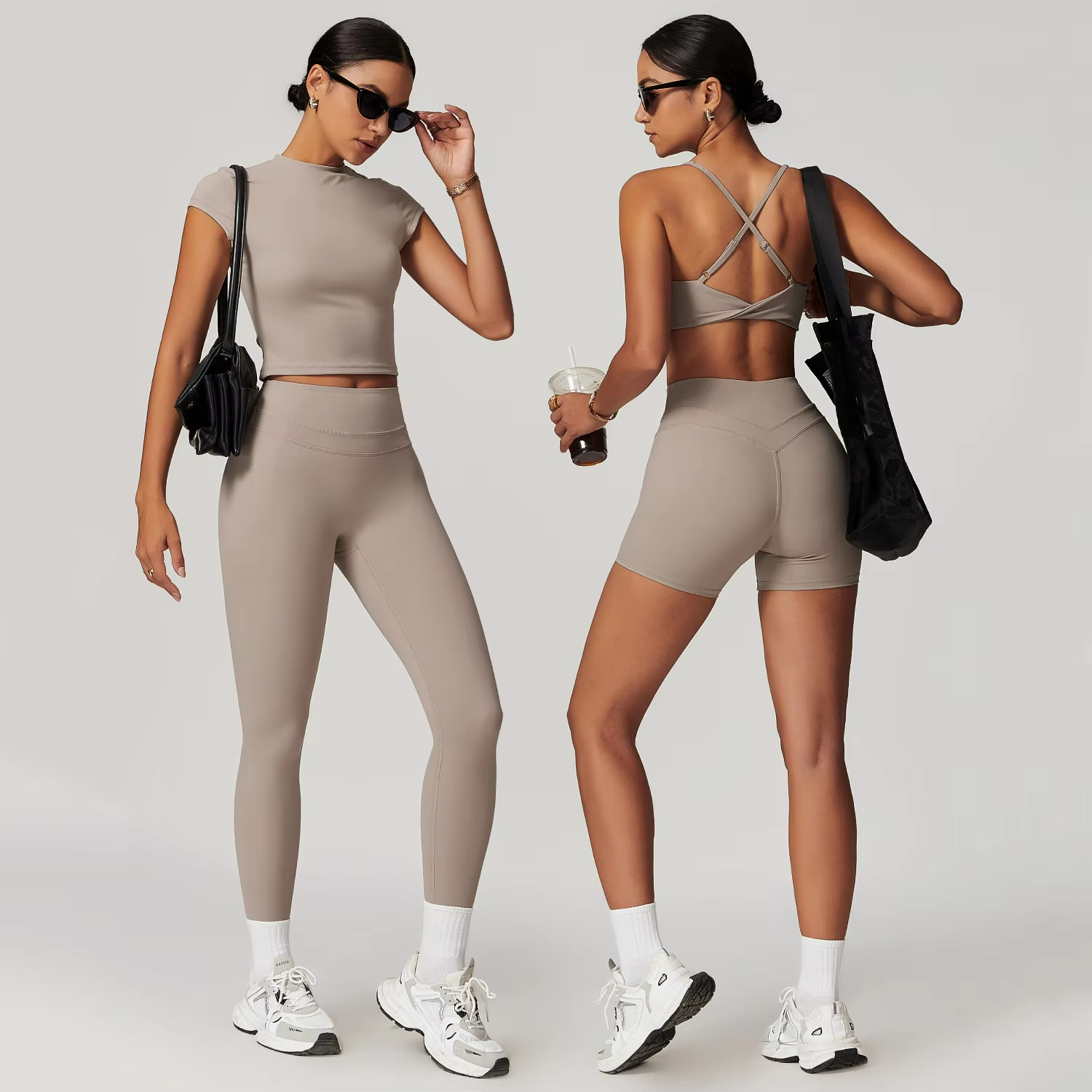 SPARK Custom Logo Women's Gym Solid Breathable Activewear Fitness Sports Yoga 5 Pieces Set