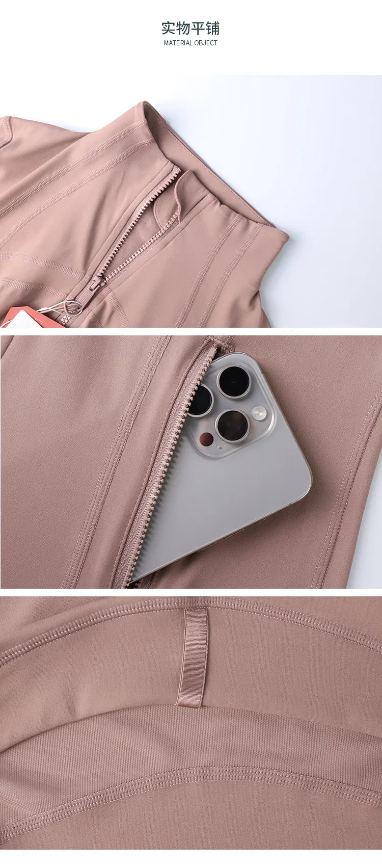 Women's Fashion Fitness Running Jacket - Stand-up Collar, Windproof, Zip-up, Slimming Fit with Pockets, Yoga Outerwear