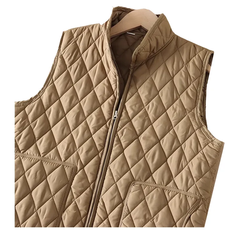 Quilted Stand Collar Vest Details 3