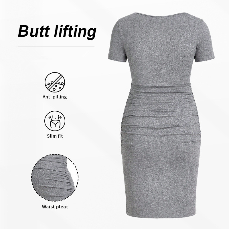 Maternity Dress Side Ruching Detail