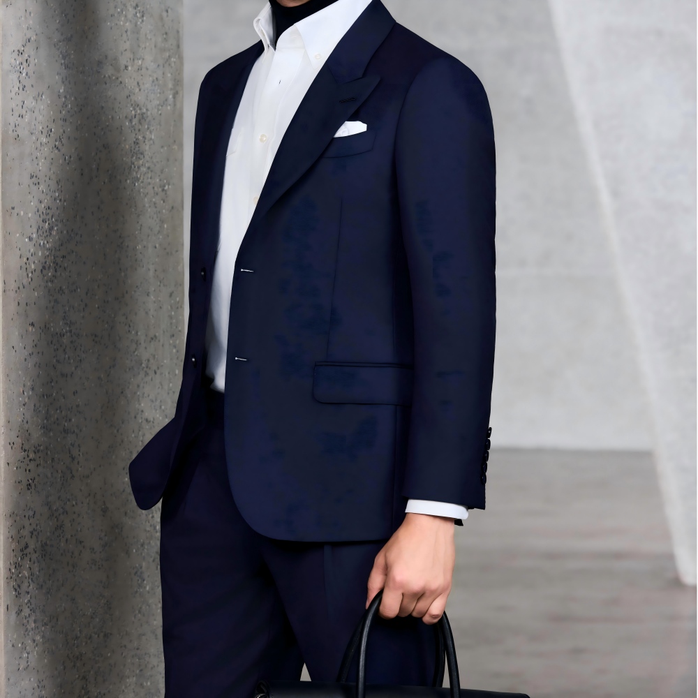 Linen bespoke men suit style 5
