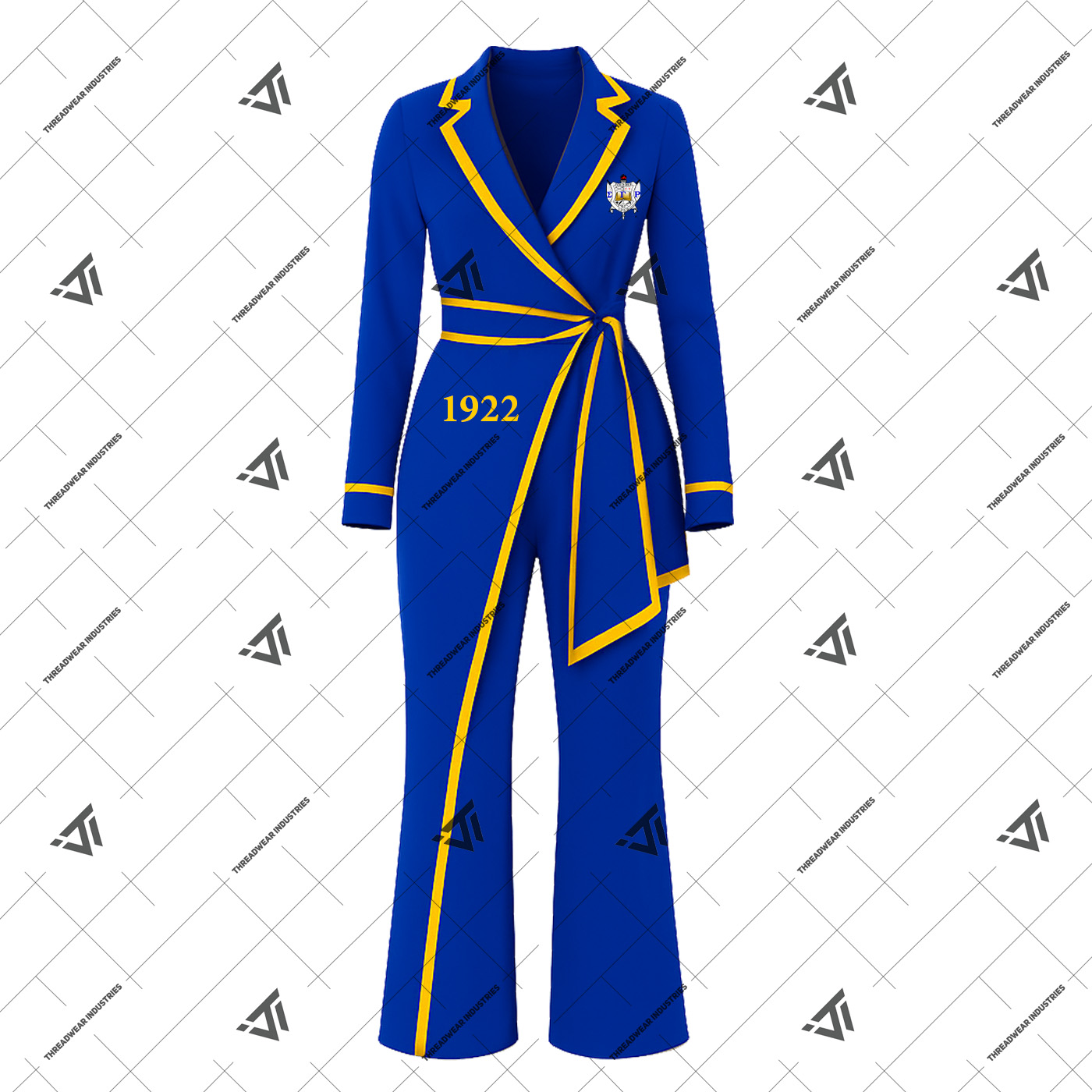 SIGMA GAMMA RHO'S EMBROIDERED JUMPSUIT Front View