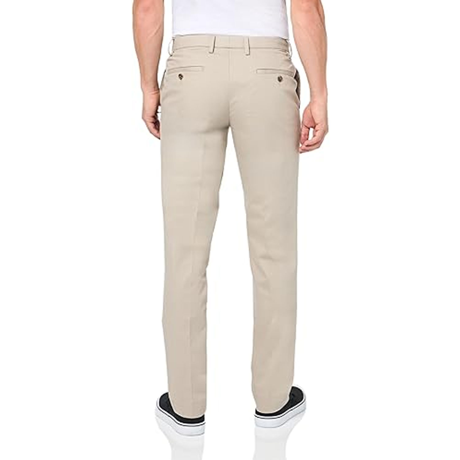 Mens Slim Fit Canvas Chino Pants Windproof Comfortable Cotton Blend Casual Office Workwear Trousers Modern Streetwear