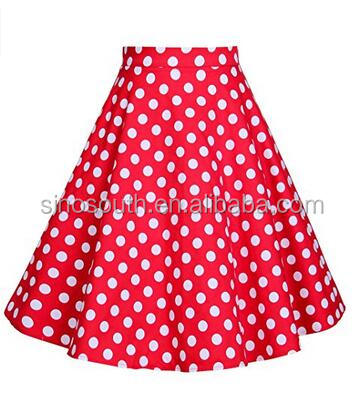 2017 Girls Long Dresses Women's Pleated Vintage Skirts Floral Print Casual Midi Skirt
