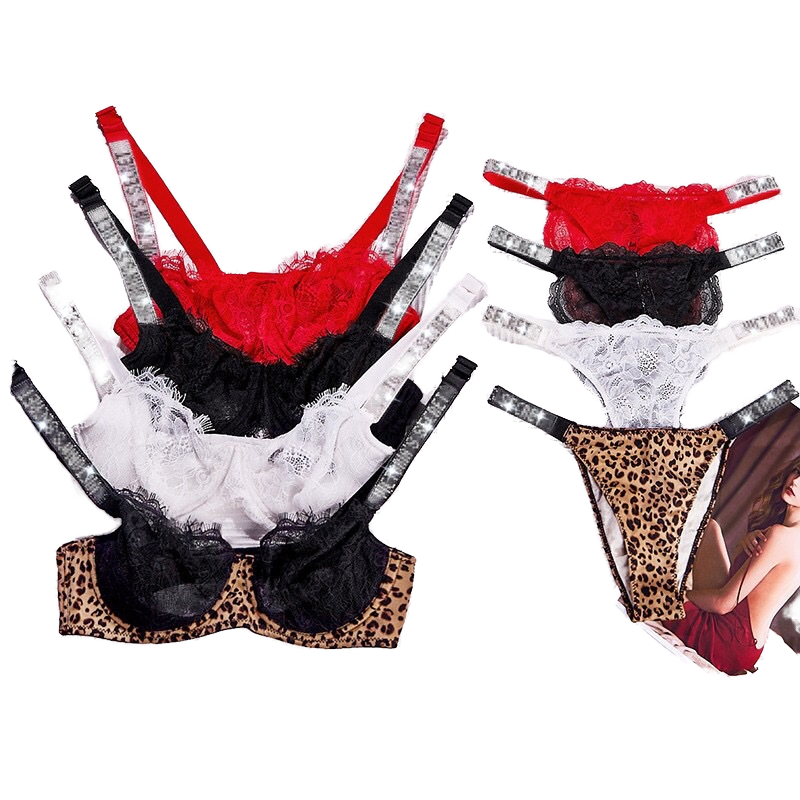 Lace Embroidery Ladies One-piece Lingerie Set Sexy Push-Up Bikini Thongs Breathable Seamlessly Low-Rise Adjusted-Straps Bra