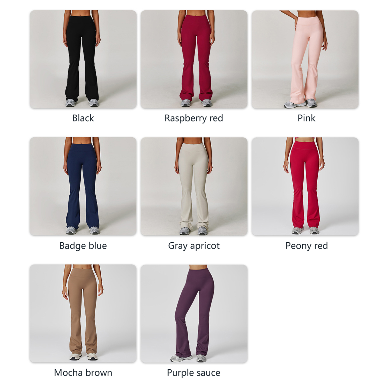 Women's Mid Waist Flared Yoga Pants Flat Front Anti-Pilling Winter Fitness Running Exercise Trousers
