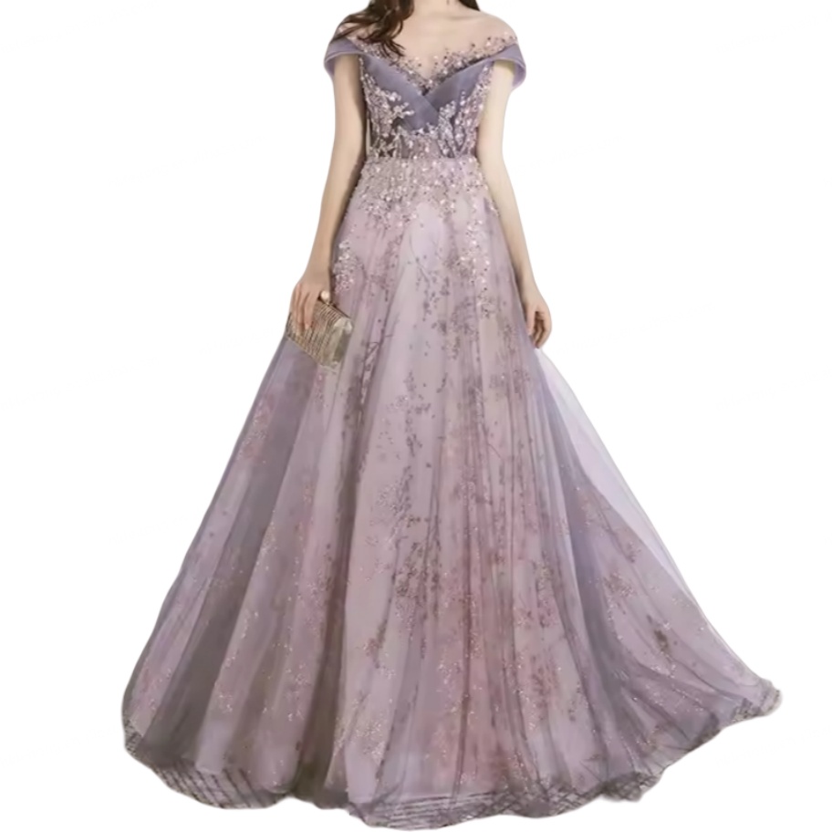 Customized Women's Formal Banquet Evening Party Casual Dress Natural Waist Woven Fabric A-Line Silhouette Flax Material