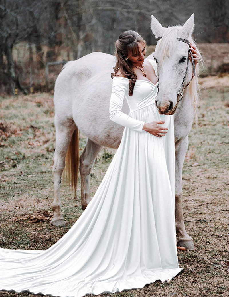 Maternity Dress for Photography Maternity Clothes Clothing Dress Gown for Photo Shoot Pregnant Pregnancy Clothing Dress