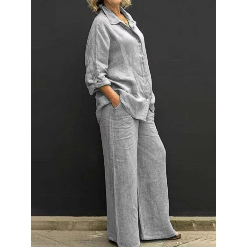 Hot Selling Products Spring Fall Women's Shirt Pants Sets Ladies Clothes Casual Urban Plus Size Two Piece Set Women Clothing