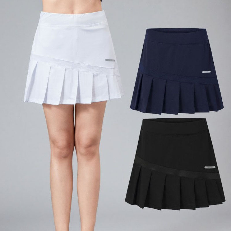 Custom Logo Women's Active Skort Pleated Tennis Golf Skirt with Inner Shorts Pocket