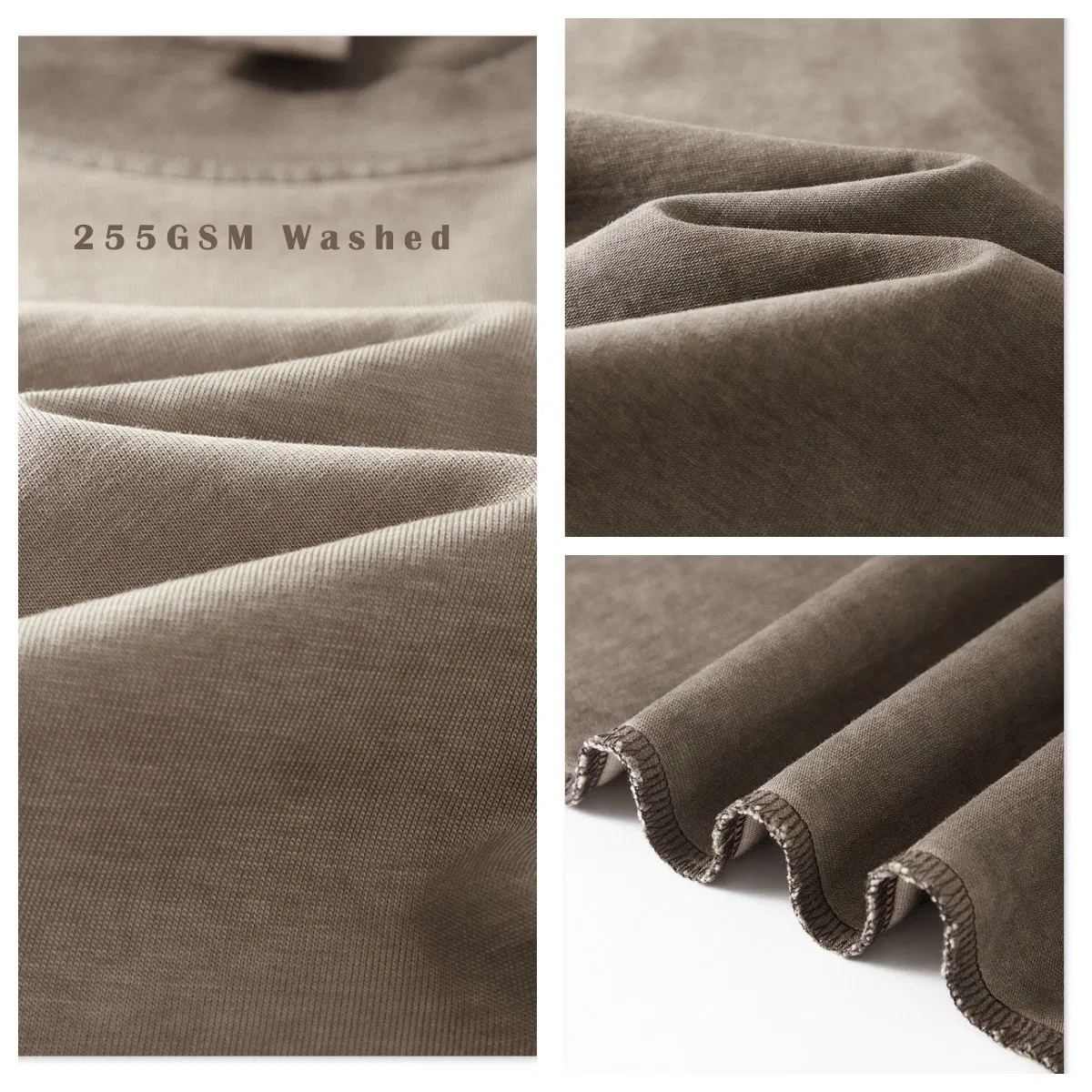 Summer 100%Cotton T-Shirt Short-Sleeve 255GSM Man T Shirt Short Sleeve Pure Color Clothes for Men