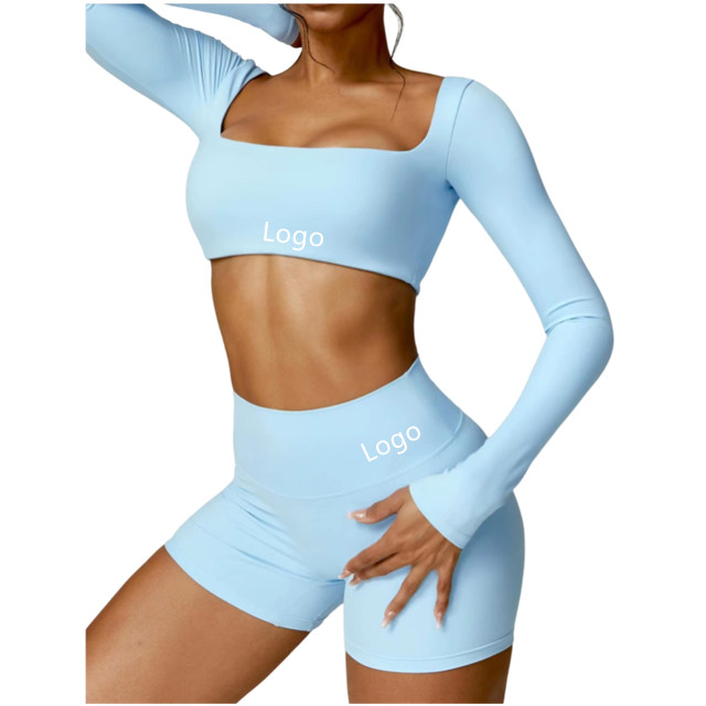 Hot Sale Women's Long Sleeve Activewear Tops Breathable Scrunch Bum Activewear with Low MOQ