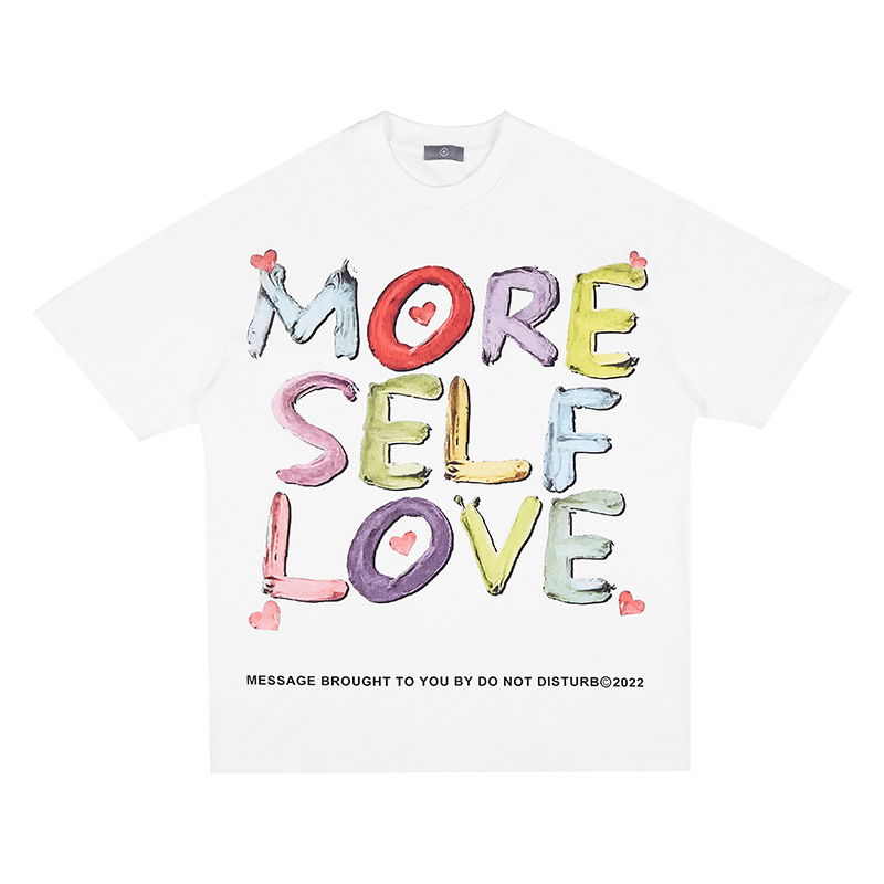 New Design Luxury Quality 95%Cotton 5%Spandex Loose Fit Little Drop Shoulder Brand Printed High Street Clothes