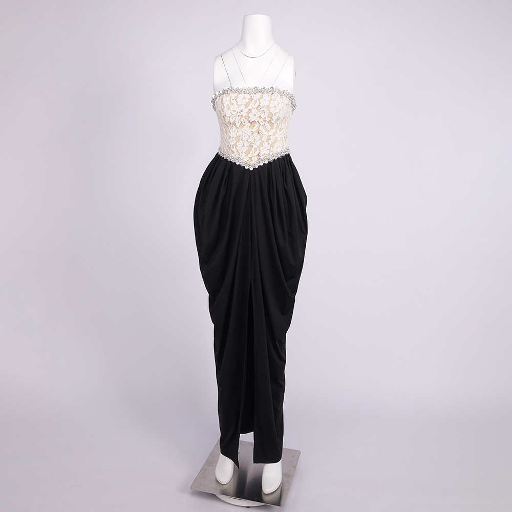 SB3730 Women's New Arrival Sexy Strapless Evening Maxi Dress Lace Embroidered Corset Top High Waist Tulle Formal Party Gown