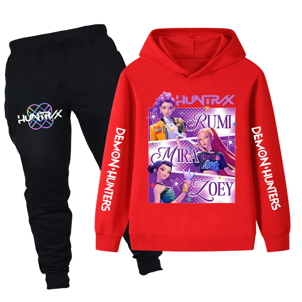 Cross-Border Maternity Set Kpop Girls' Sweatshirt Hoodie + Pants Polyester