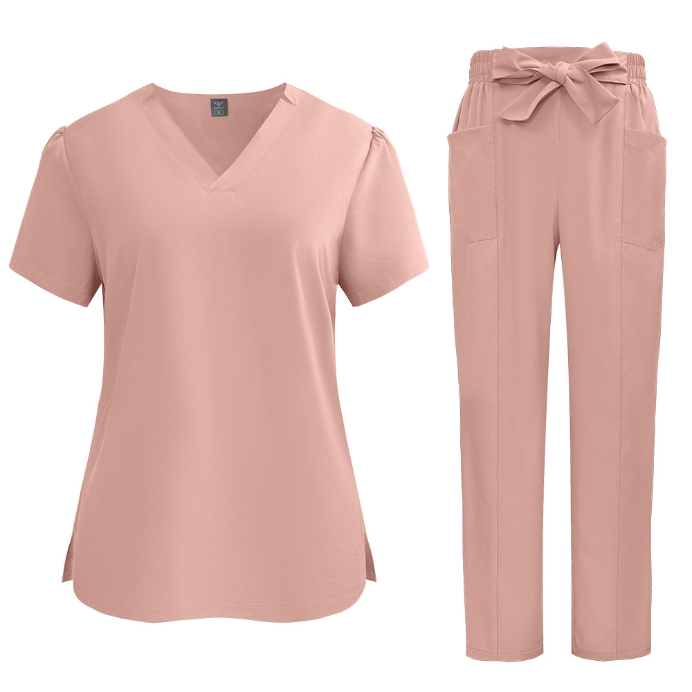 Ladies' Thin Comfortable Breathable Dobby Fabric Doctor Uniform Set ODM Supply Beauty Salons Maternity Centers Dental Clinics