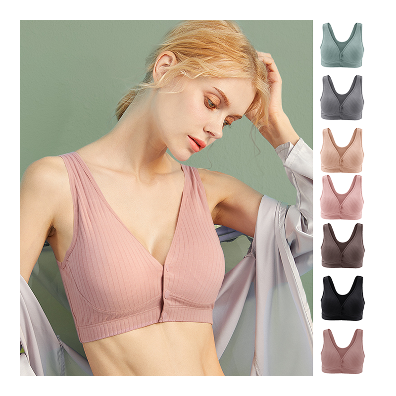 1018# Girls Plus Size Cotton Breastfeeding Bra Vest Maternity Bra Open Front No Underwire Women Knitted Pregnancy Clothing