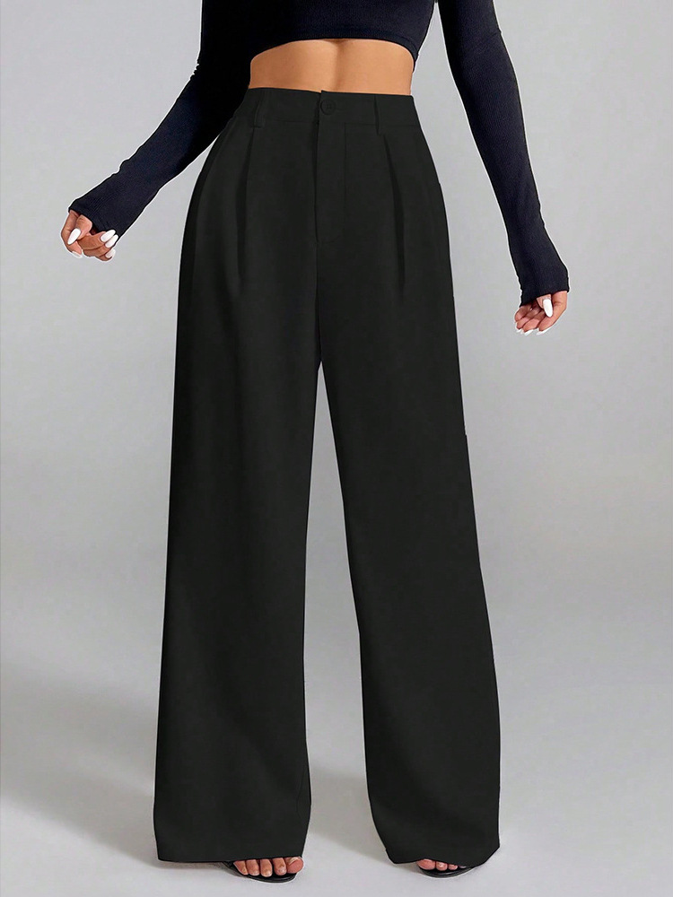 Women's High Waist Wide Leg All- Match Casual Loose Pants