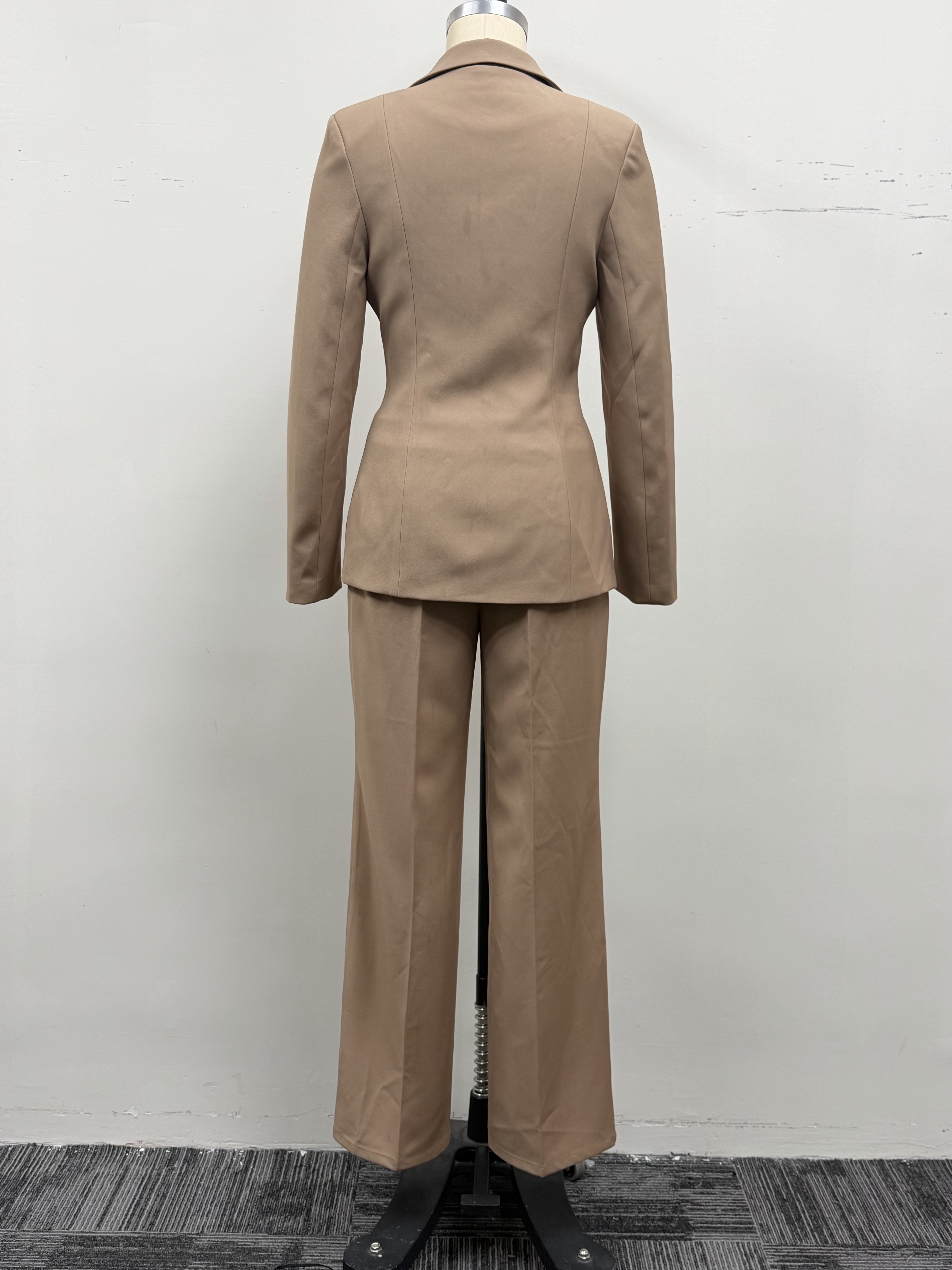 Women Suit Set 2 Piece High Waist Wide Leg Pants Asymmetric Blazer Office Lady Workwear Business Casual Outfit