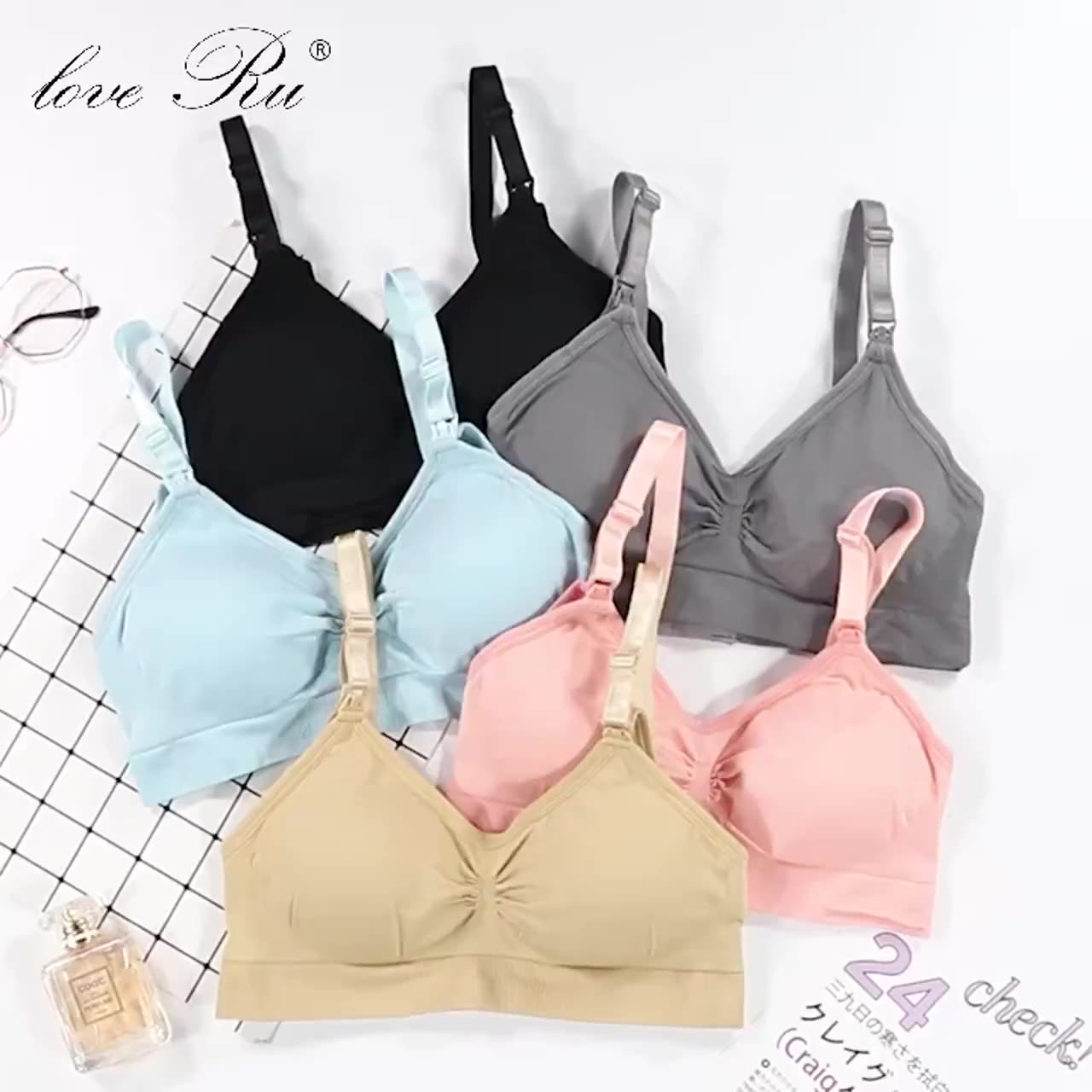 Wholesale Maternity Nursing Bra Wire Free for Pregnant Women Front Open Seamless Breastfeeding Bra