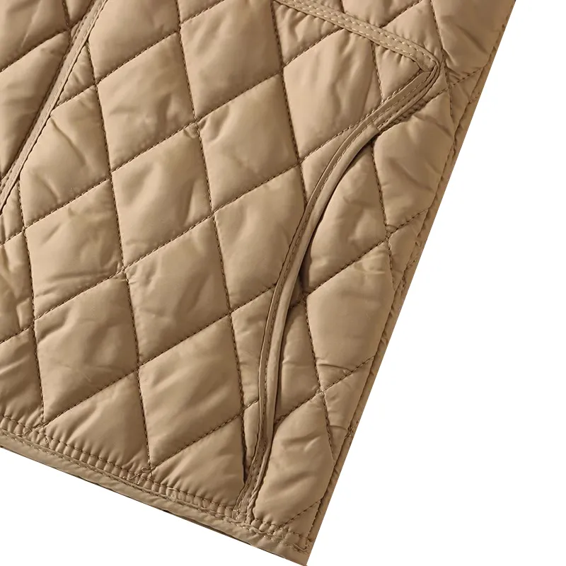 Quilted Stand Collar Vest Back View