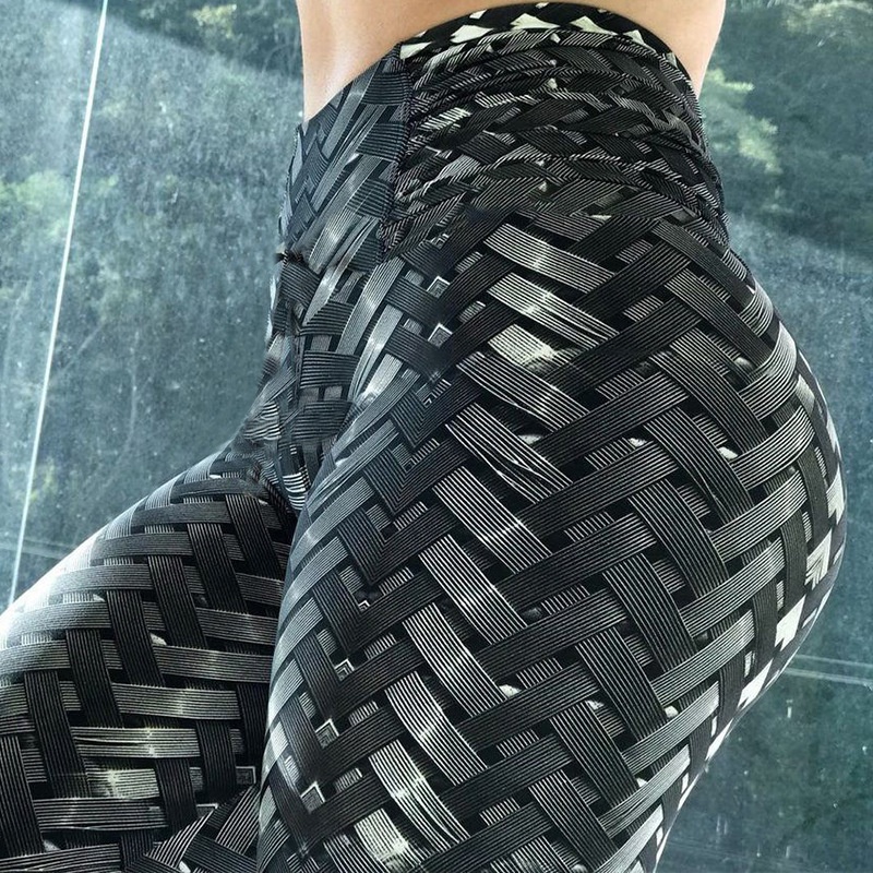New Fashion 3D Pattern Print Reflective Woven Leggings Breathable Yoga Pants for Spring Sizes XL and 3XL Available