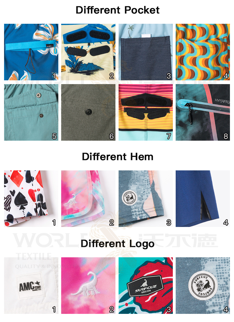 Unisex Summer Quick Dry Anti-Bacterial Beach Shorts Elastic Waist Pockets Spandex/Polyester Printed Surf Board Swimwear for