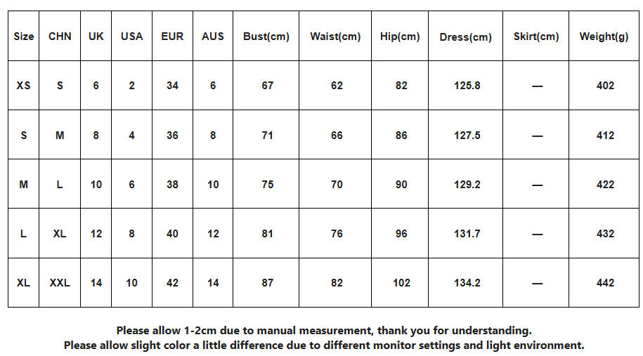 Size Chart - Women Long Dresses Slip Square Neck Dress Summer Party Evening Maxi Bodycon Dress