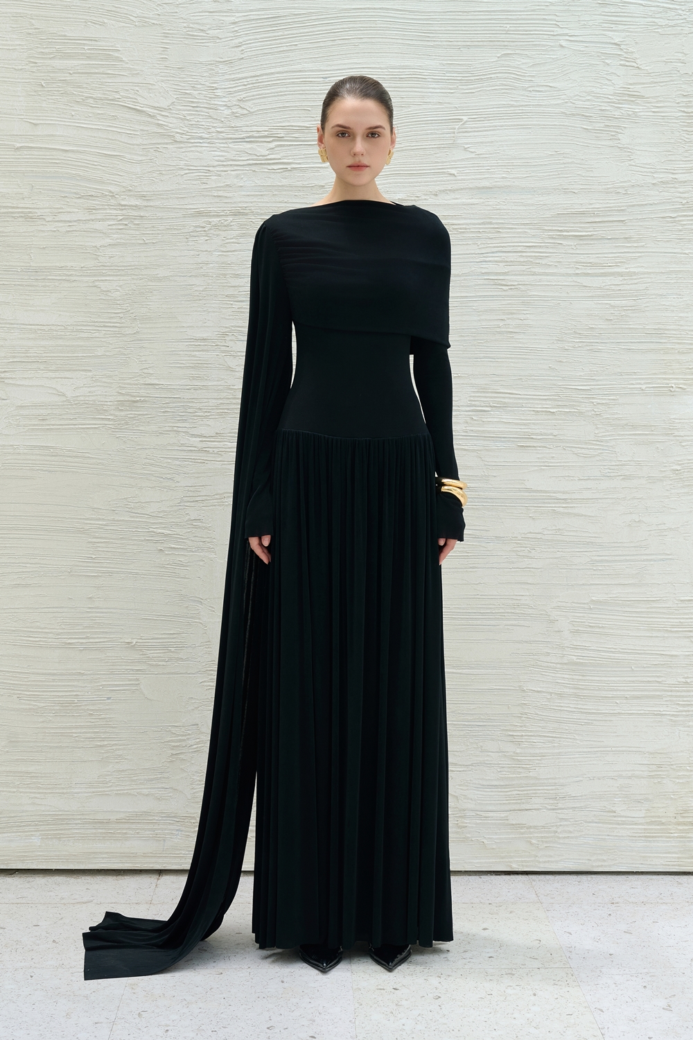 Danny Draped Long Dress Back View