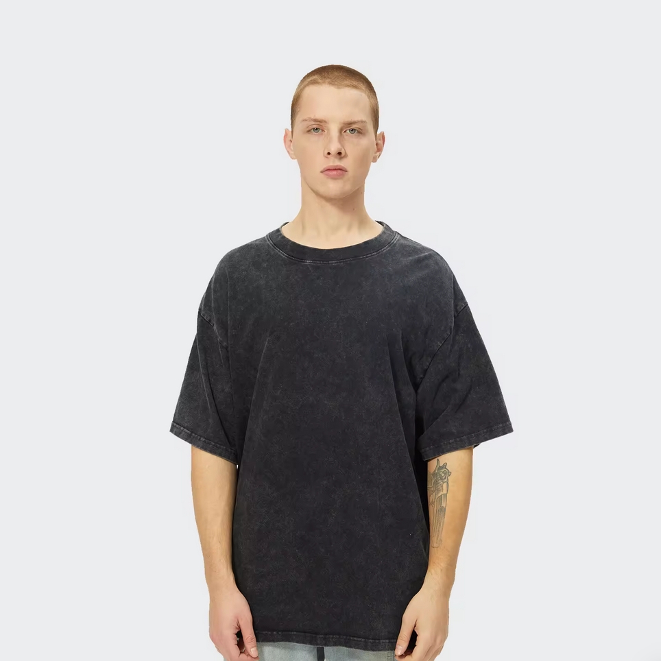 Wholesale Oem 100Cotton Mens Oversized Tshirt Dtg Print Tee Logo T-shirt Heavyweight Stone Acid Washed Vintage Custom T Shirt