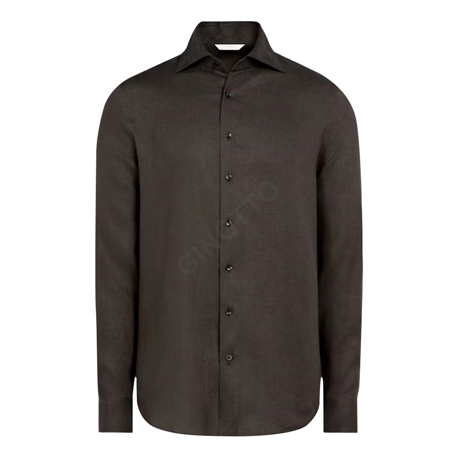 Wholesale Linen Cotton Summer Breathable Custom Logo Long Sleeve Shirts Men