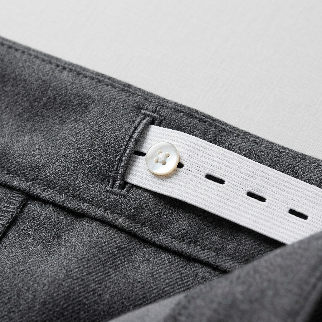 Aoya High Elasticity Breathable Adjustable 2cm Buttonhole Elastic (Polyester/Nylon) for Pregnant Women Baby Diapers Home