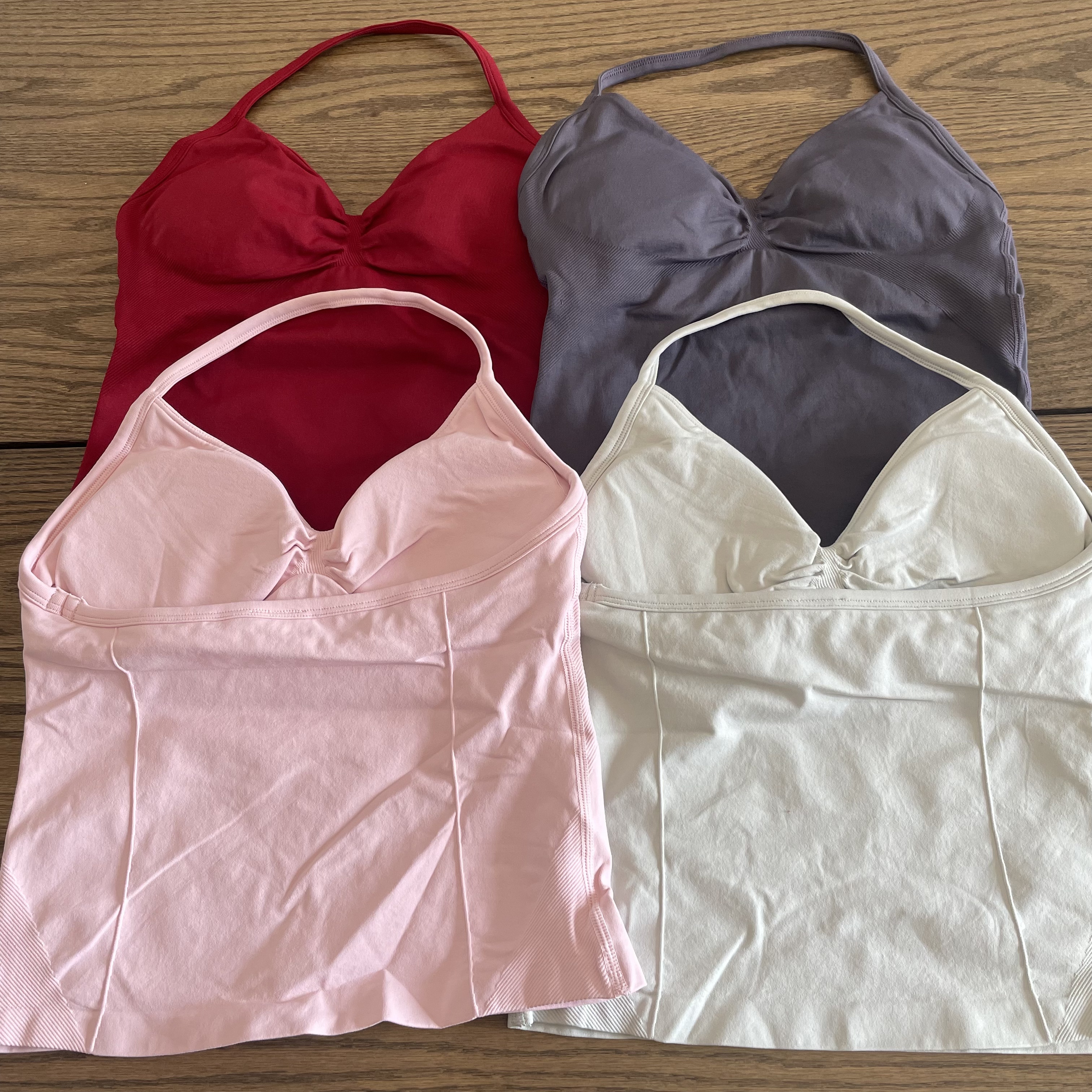 Custom Logo 2 Piece for Impact Sports Workout Gym Set Solid Pattern Longline Strappy Top Seamless Scrunch Shorts Yoga Clothing