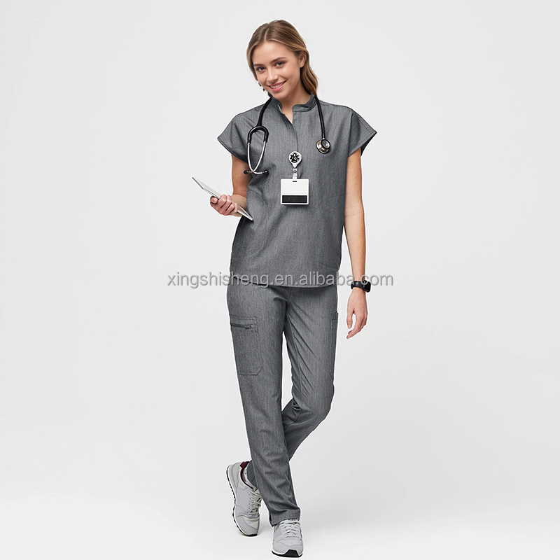 Doctor Nurses Nursing Uniform Spandex Workwear Hospital Medical Two Piece Custom Logo Maternity Scrubs for Women Uniforms Sets