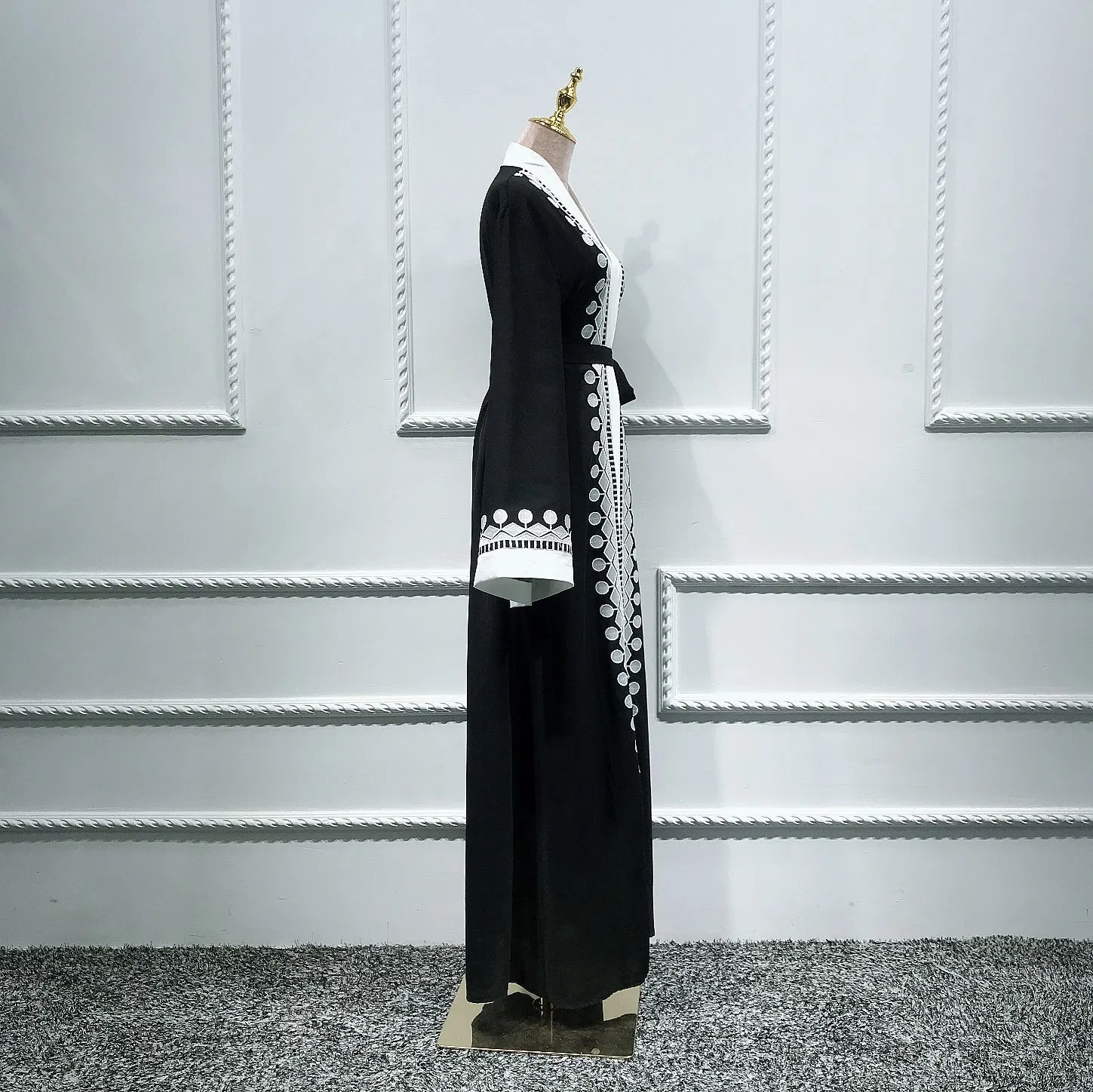Fashion Wholesale Saudi Dubai Abaya Niqab Black Lace Modern Kimono Islamic Women Clothing Ladies Dress Modest Clothes for Muslim