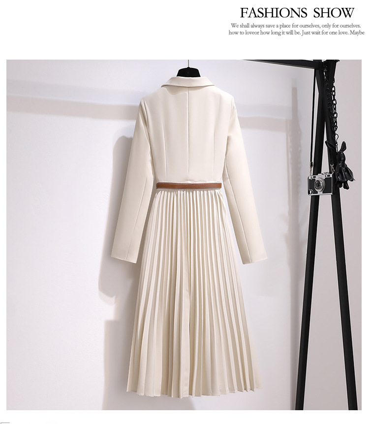 2024 New Design Summer Women's High Quality Elegant Blazer Suit Dress Solid Color Elegant Dresses With Belt
