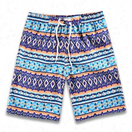 Unisex Summer Quick Dry Anti-Bacterial Beach Shorts Elastic Waist Pockets Spandex/Polyester Printed Surf Board Swimwear for