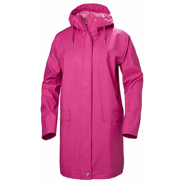 Fashionable Waterproof Windbreaker Jacket PU Raincoat Women's Outerwear