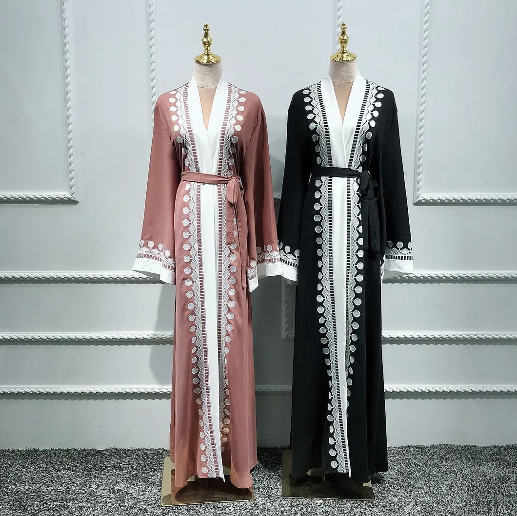 Fashion Wholesale Saudi Dubai Abaya Niqab Black Lace Modern Kimono Islamic Women Clothing Ladies Dress Modest Clothes for Muslim