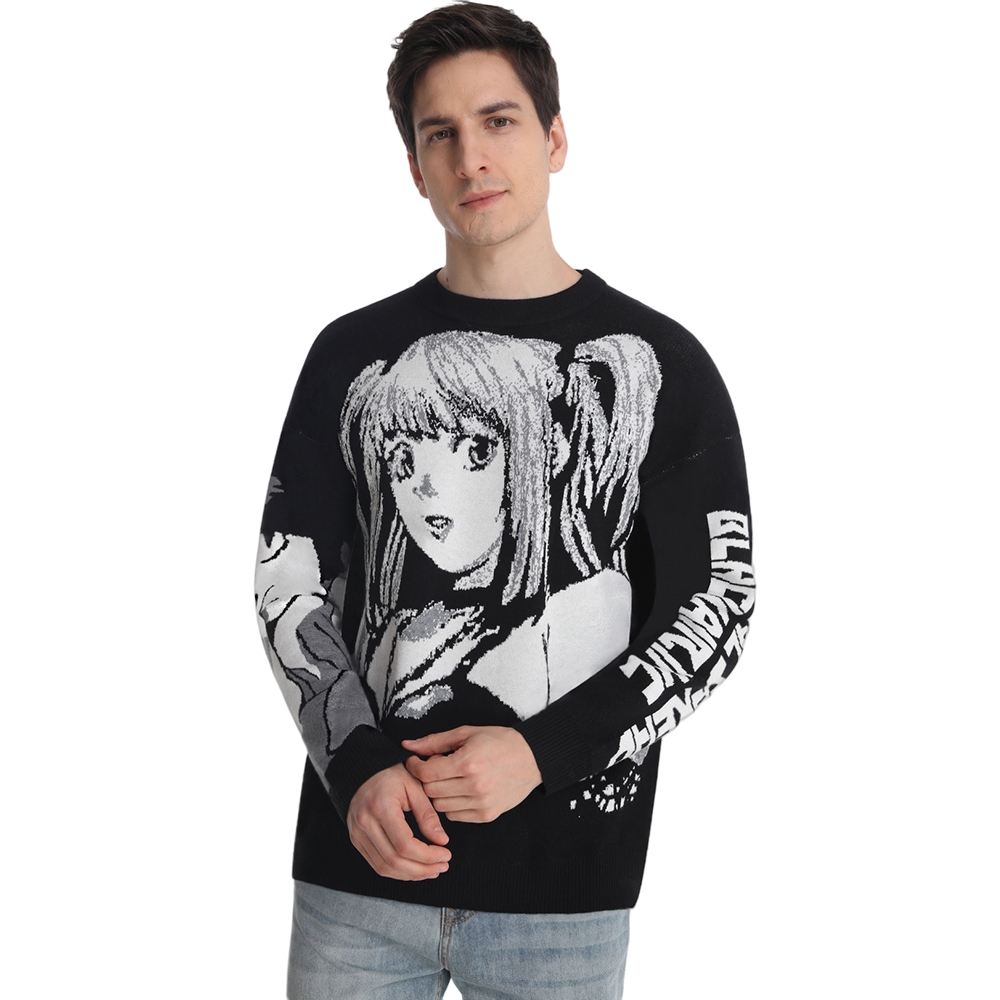 Custom LOGO Men Sweater Pullover Jacquard Pattern Knitwear Winter Crewneck Knitted Jumper Cotton Designer Custom Knit Sweater