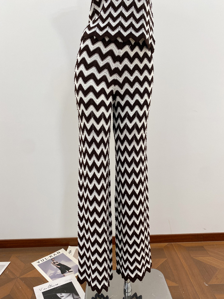 2026 Spring/Summer New Arrival: Elegant Ruffled-Trim Wavy-Hem Vest &amp; Trousers Set