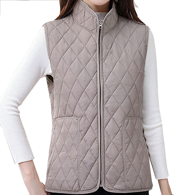 Women's Quilted Stand Collar Lightweight Zip - up Vest - Versatile Casual Outerwear for All Seasons Women's Sleeveless Jacket for Outdoor