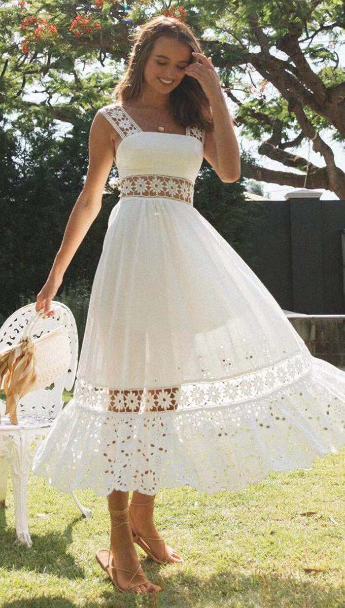 Women Dress 2026 Elegant Casual Plus Size Women's Long Maxi Dress Ladies slip White Lace Dress