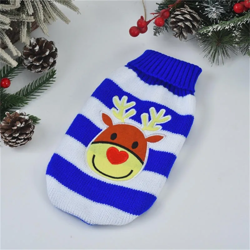 Hot Selling Christmas Pet Cat Dog Sweater Warm Dog Winter Knit Clothes