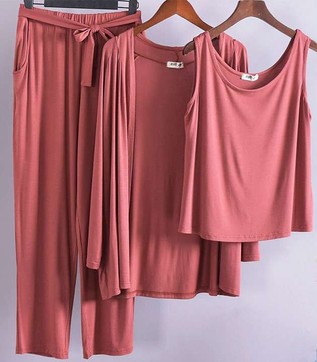 Women's Sleepwear Cotton Pajamas Women Sleepwear Pijamas Woman Nighty Three-piece Sets
