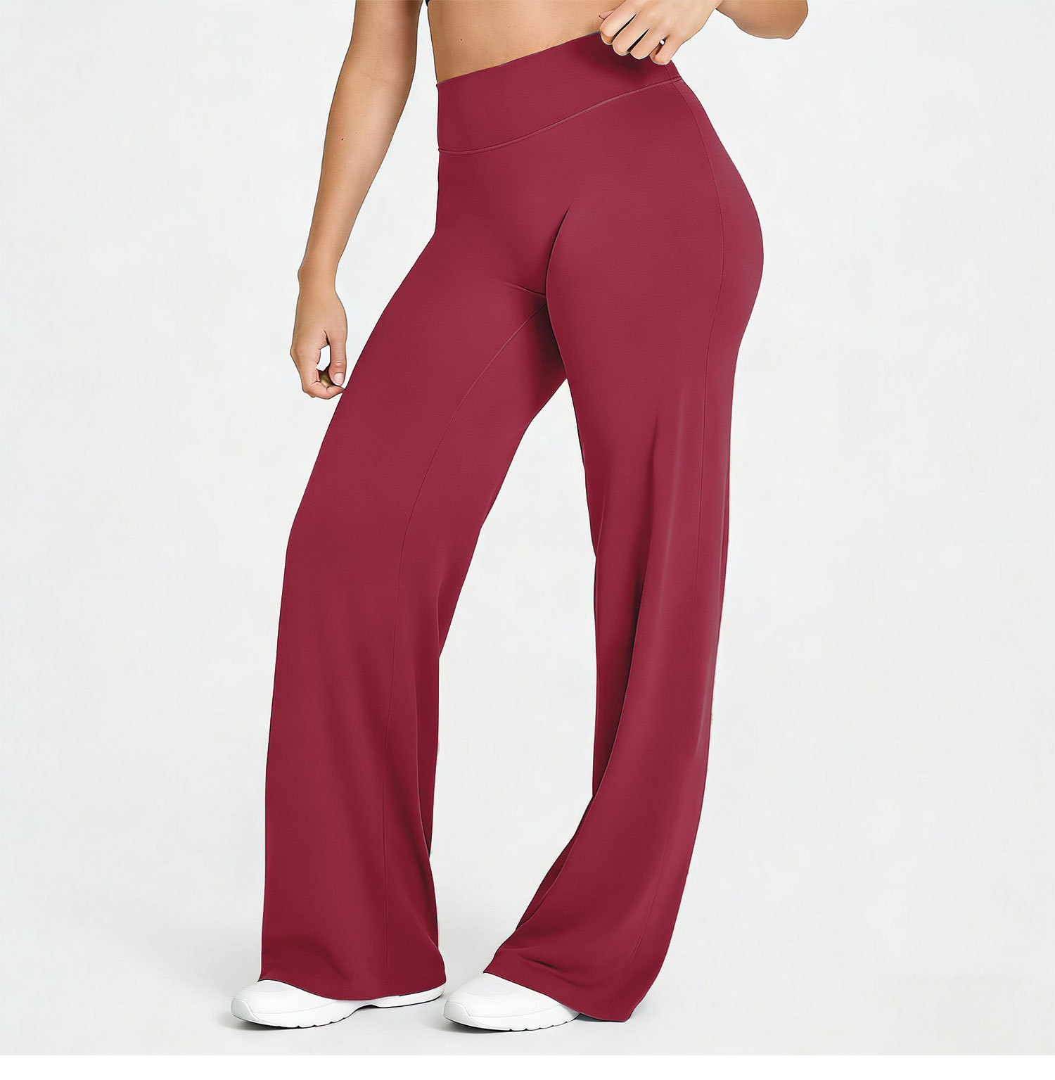 High Waisted Straight Leg Yoga Pants - Detail 10