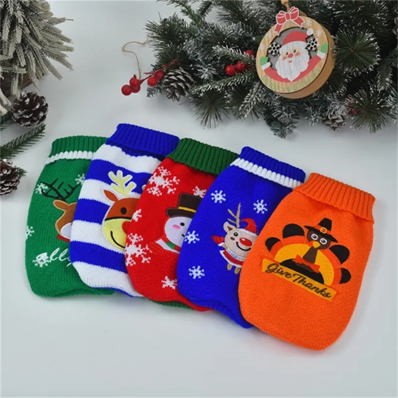 Hot Selling Christmas Pet Cat Dog Sweater Warm Dog Winter Knit Clothes