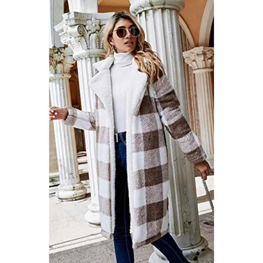 Women's Fashion Winter Coat Fuzzy Sherpa Fleece Detail 8