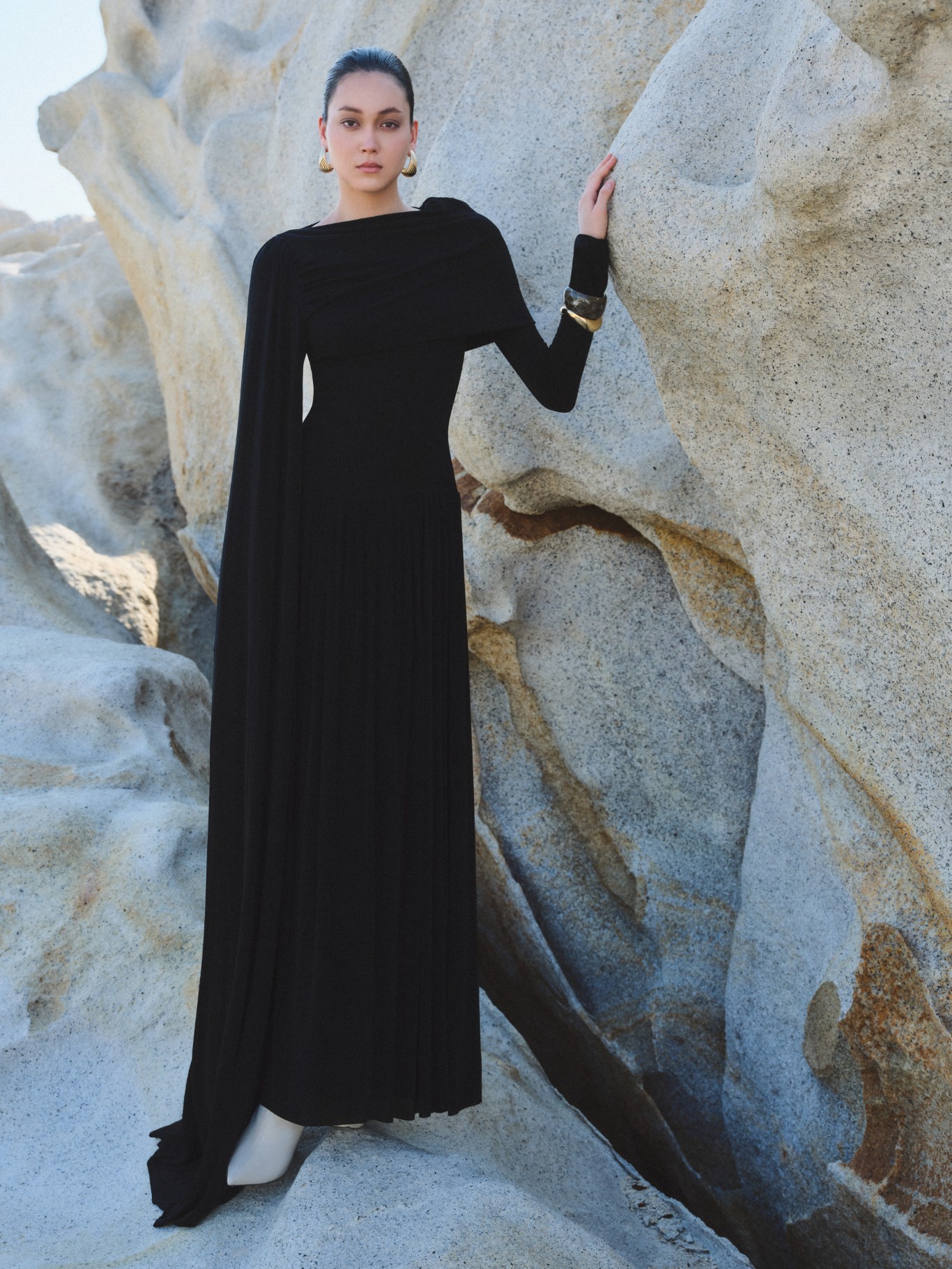Danny Draped Long Dress Details 1